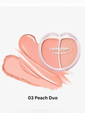 NWT Korean Beauty Colorgram Peach Duo Blusher - 03 Peach Duo